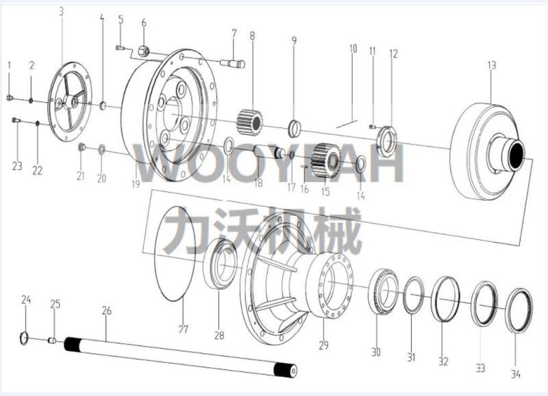 275101951 PLANETARY REDUCTOR ASSY FOR XCMG ZL50G ZL50GN WHEEL LOADER