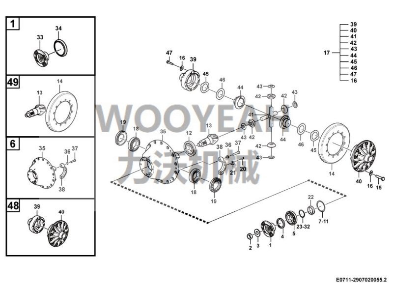 29071001021 FRONT FINAL DRIVE ASSY FOR SDLG L975F L972H WHEEL LOADER